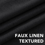 H.VERSAILTEX 100% Blackout Curtains for Bedroom Thermal Insulated Linen Textured Curtains Heat and Full Light Blocking Drapes Living Room Curtains 2 Panel Sets, Black, 52x54 Inch