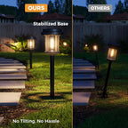 XMCOSY+ Solar Pathway Lights, 20 LM Bright Solar Lights Outdoor Waterproof IP65, Metal Outdoor Light for Outside Garden Path Yard Walkway Driveway (‎Black & Grey)