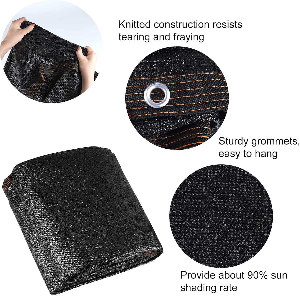 tuparka 90% black shade cloth 10ft x 20ft shown in use