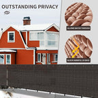 LOVE STORY Custom Size 3.3'x1' Brown Balcony Privacy Screen,UV Block Privacy Fence Screen,90% Shield for Outdoor Pool Garden Apartment Railing
