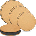 6 Pieces 6/8/10 Inch Cork Plant Pad 3 Sizes Cork Plant Mat Plastic Round Plate Coasters for Garden, Courtyard, Pot, Indoor Outdoor and DIY Craft Project