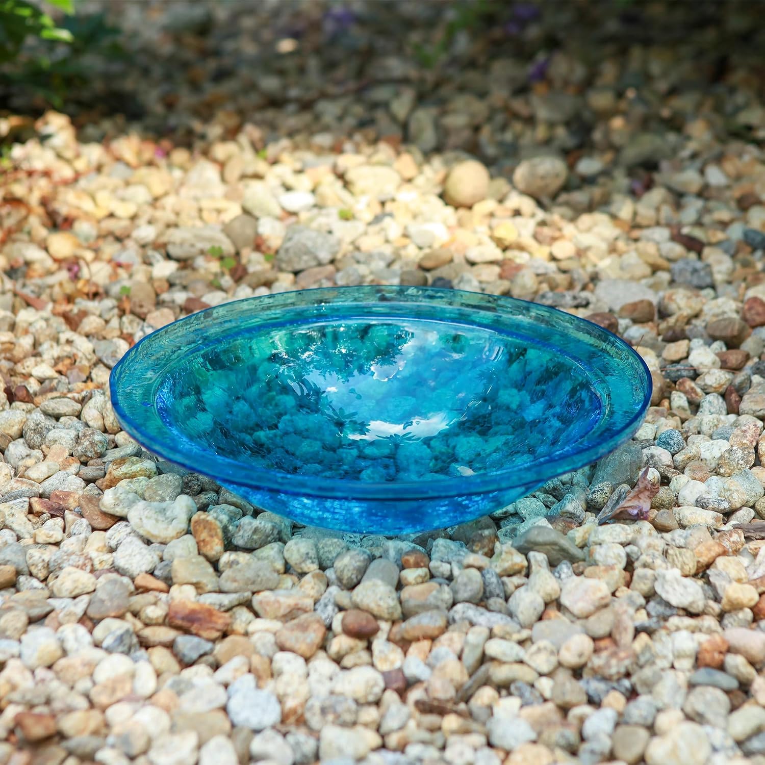 Achla Designs 12" Crackle Glass Bowl - Teal