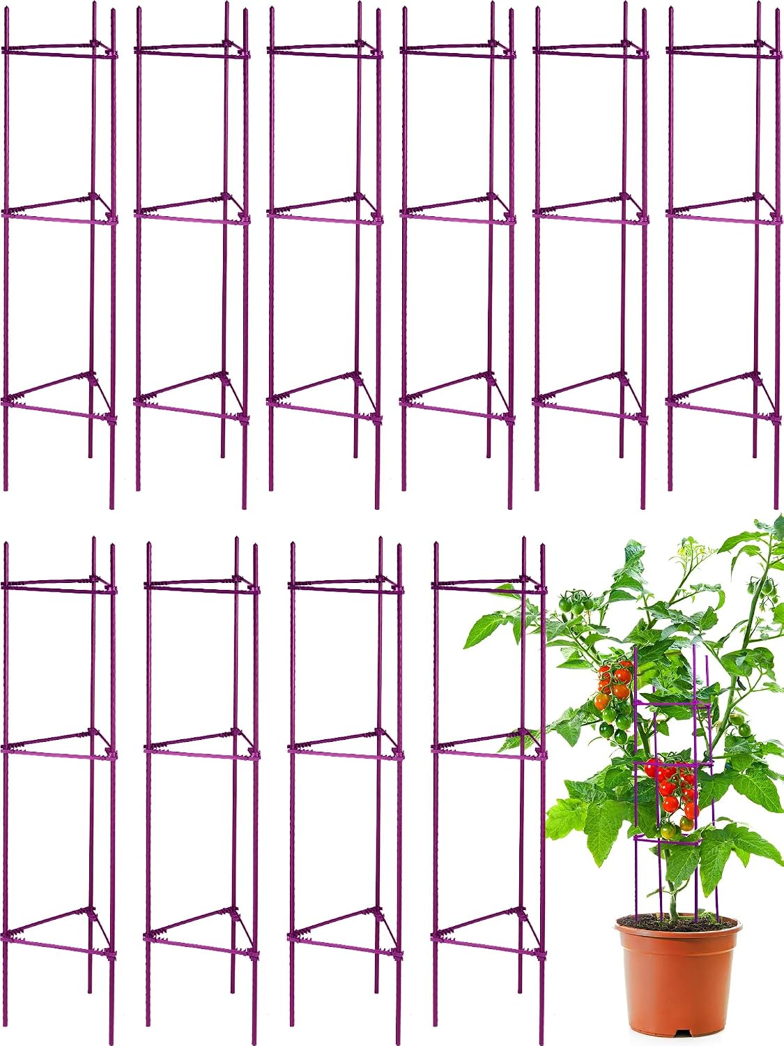 chunful 10 packs tomato cages for garden support, main product view