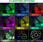 JSOT 2 Pack Christmas Solar Spotlights, RGB Solar Spot Light Outdoor Waterproof Color Changing Landscape Lighting with 9 Lighting Options Decor for Backyard Walkway Tree Lawn