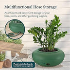 The HC Companies RZ.GH210DF1C001LRDJH 21 Inch Diameter Lightweight Garden Hose Storage Pot for 75-100 Ft Hoses, Pairs w/Terrazzo Series Pots, Green, Grassy Green
