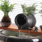 Ceramic Pond Spitter Matte – Handcrafted Fountain Spitter Indoor & Garden Water Feature(Matte Black, Small)