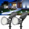 Solar Spot Lights Outdoor Cool White, 1000LM Big Adjustable Solar Lights Outdoor Waterproof, 2-in-1 Bright Solar Powered Spotlights Landscape Lighting for Garden, Yard, Pathway, Tree, Flag