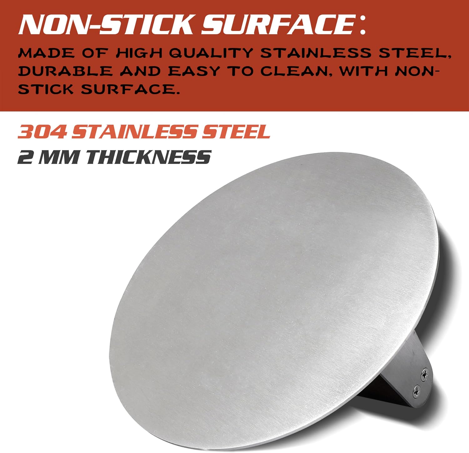 7 Inch Stainless Steel Smash Burger Press Burger Smasher Bacon Press Meat Press for Griddle Flat Top Grill with Solid Wood Handle Smooth Bottom Heavy Duty (Round)