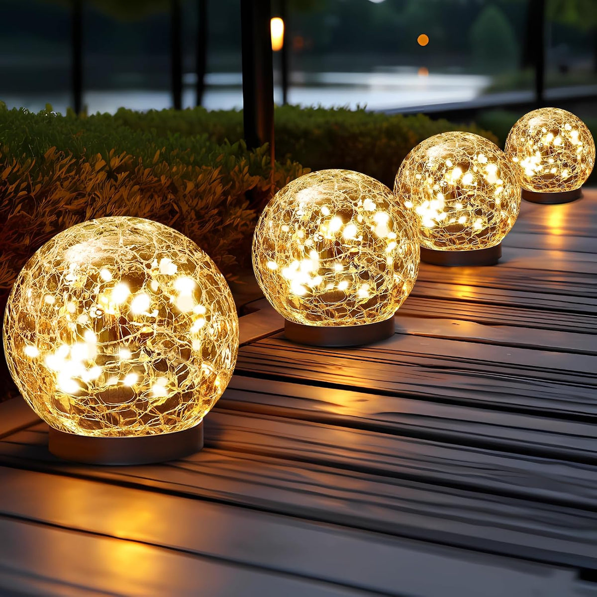 jkimk solar globe lights outdoor waterproof-solar balls for, main product view