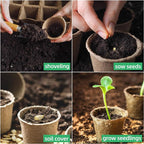 JERIA 100-Pack 3.15 Inch Peat Pots for Seedling with 100 Pcs Plant Labels,Outdoor Garden Germination Nursery Pots,Biodegradable Seed Starter Pots Kits