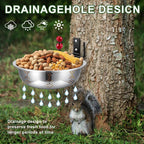 Squirrel Feeders for Outside, Metal Durable Bowl Tree Mounted of Chipmunk Feeder, Squirrel Food for Backyard Squirrels Hold Corn, Corn Cob, Peanuts (8.5Inch - 1 Food Stand 1 Water Stand