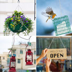 RIFNY Silver Chain for Hanging Plants, 20 Inch Small Plant Chains for Hanging Baskets Kits with Hooks for Bird Feeders Planters Billboards Lanterns Wind Chimes Ornaments Outdoor Indoor Use (10 PCS)
