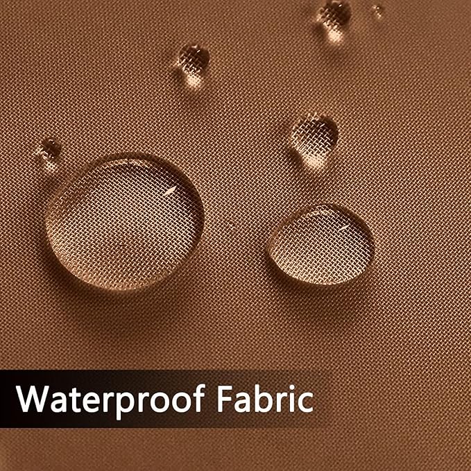 SpaceDresser Waterproof Outdoor Sheer Curtains for Patio - 4 Panels Rod Pocket Indoor Voile Sheer Curtain for Living Room,52W x 96L inch, Brown