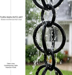 3 ft aluminum rain chain for gutters outside, close-up detail