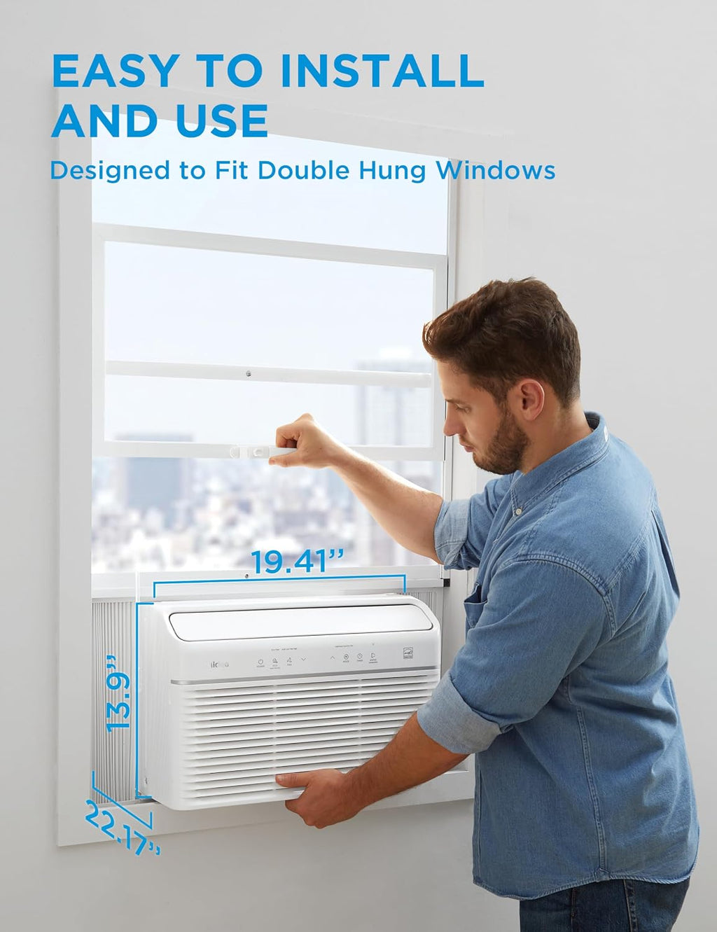 midea 8,000 btu smart inverter air conditioner window on a desk or shelf
