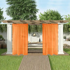 SpaceDresser Waterproof Outdoor Sheer Curtains for Patio - 2 Panels Rod Pocket Indoor Voile Sheer Curtain for Living Room,100W x 84L inch, Orange