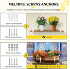 LukLoy Window Planter Box Brackets, 4 Pack Adjustable Heavy Duty Wall Mount Window Flower Boxes Outdoor with Bracket (6 to 12 in), with 70lbs Capacity, White