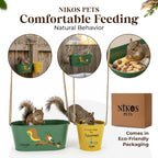 Hanging Squirrel Feeder & Waterer for Outside, Large Feeder.