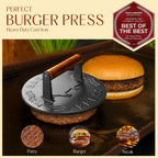 Bellemain Smash Burger Press, Grill Press, Bacon Press, Meat Press, 7 Inch | Food Grade Iron Cookware, Heavy Duty Cast Iron, 3Lbs, Equalizied Weight Distribution