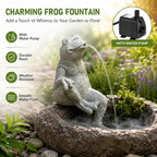 Animal Pond Fountain Spitter, Resin Frog Water Spitter Statue with Pump, Pond Fountain for Small Ponds, Outdoor Water Feature for Fish Pond, Garden Lawn Landscaping Decoration Relaxing Frog