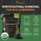 olivette organic biochar activated charcoal for plants, 3 shown in use