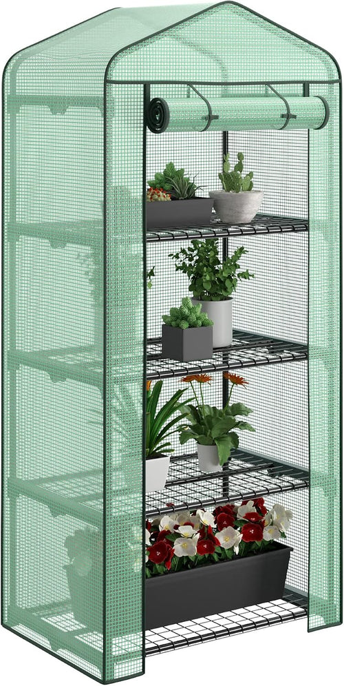 4 tier mini greenhouse indoor outdoor with pe, main product view