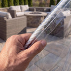 14 mil clear tarp heavy duty waterproof, tear-resistant shown in use