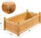 Yaheetech 46″ L × 23.5″ W × 16″ H Wooden Raised Garden Bed, Horticulture Wood Rectangular Garden Planter Outdoor, Raised Planter Box for Yard/Greenhouse/Vegetable/Flower/Herbs, Light Brown, 2pcs