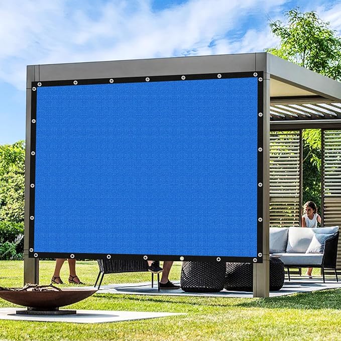 Artpuch Outdoor Pergola Shade Cover 7' X 10' Sun Shade Cloth with Grommets, 90% UV Protection Canopy Patio Privacy Screen (Customized Available) GN107, Blue