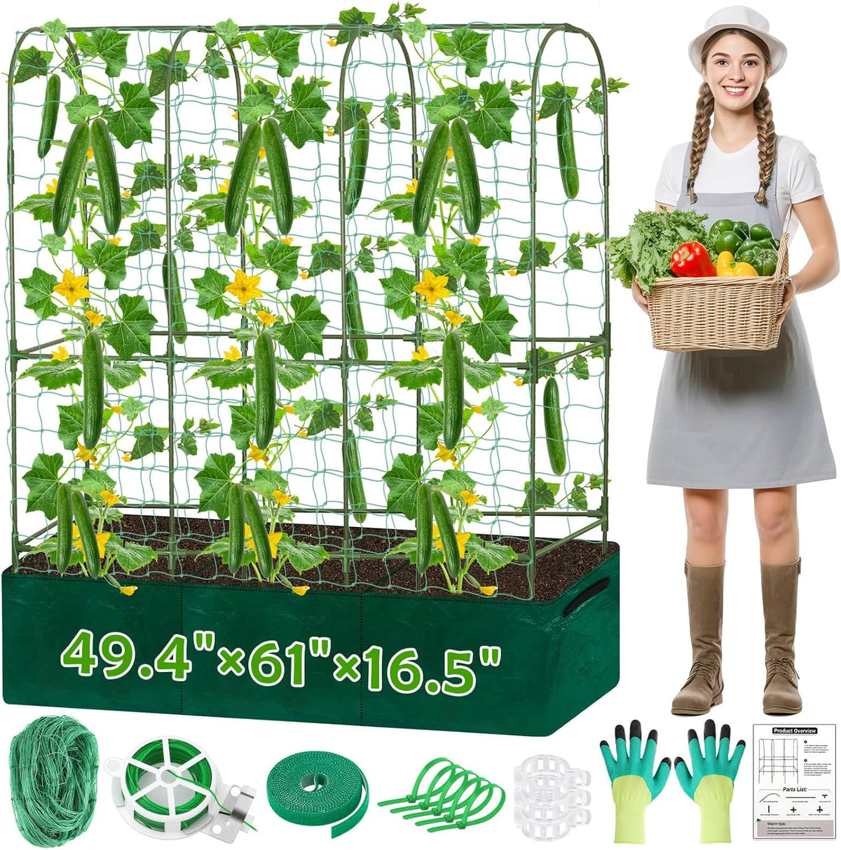 roadplum cucumber trellis for climbing plants with grow, main product view