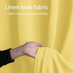 Easy-Going Linen Look Outdoor Curtains Waterproof Windproof Porch Curtains, Soft Thicken Outdoor Privacy Curtains for Patio, Gazebo, Grommet Top and Tab Bottom Drape, 1 Panel, 54x108 inch, Yellow