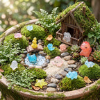 Prudiut 260Pcs Mini Resin Animals Luminous Tiny Resin Figures to Hide, Glow in Dark Animals Bulk for Micro Landscape Aquarium Decor Fairy Garden Dollhouse Accessories Party Favors