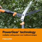 Fiskars 23" PowerGear2 Garden Hedge Shears, Hedge Clippers, 10" Blades | PowerGear2 Technology Multiplies Power for Less Effort, SoftGrip Handles and Shock-Absorbing Bumpers
