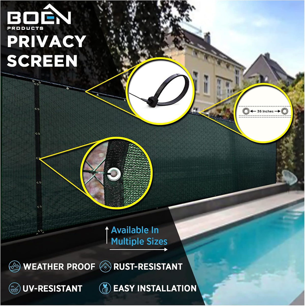 chain link fence privacy screen 6'x25' green, windscreen shown in use