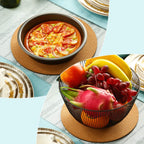 6 Pieces 6/8/10 Inch Cork Plant Pad 3 Sizes Cork Plant Mat Plastic Round Plate Coasters for Garden, Courtyard, Pot, Indoor Outdoor and DIY Craft Project