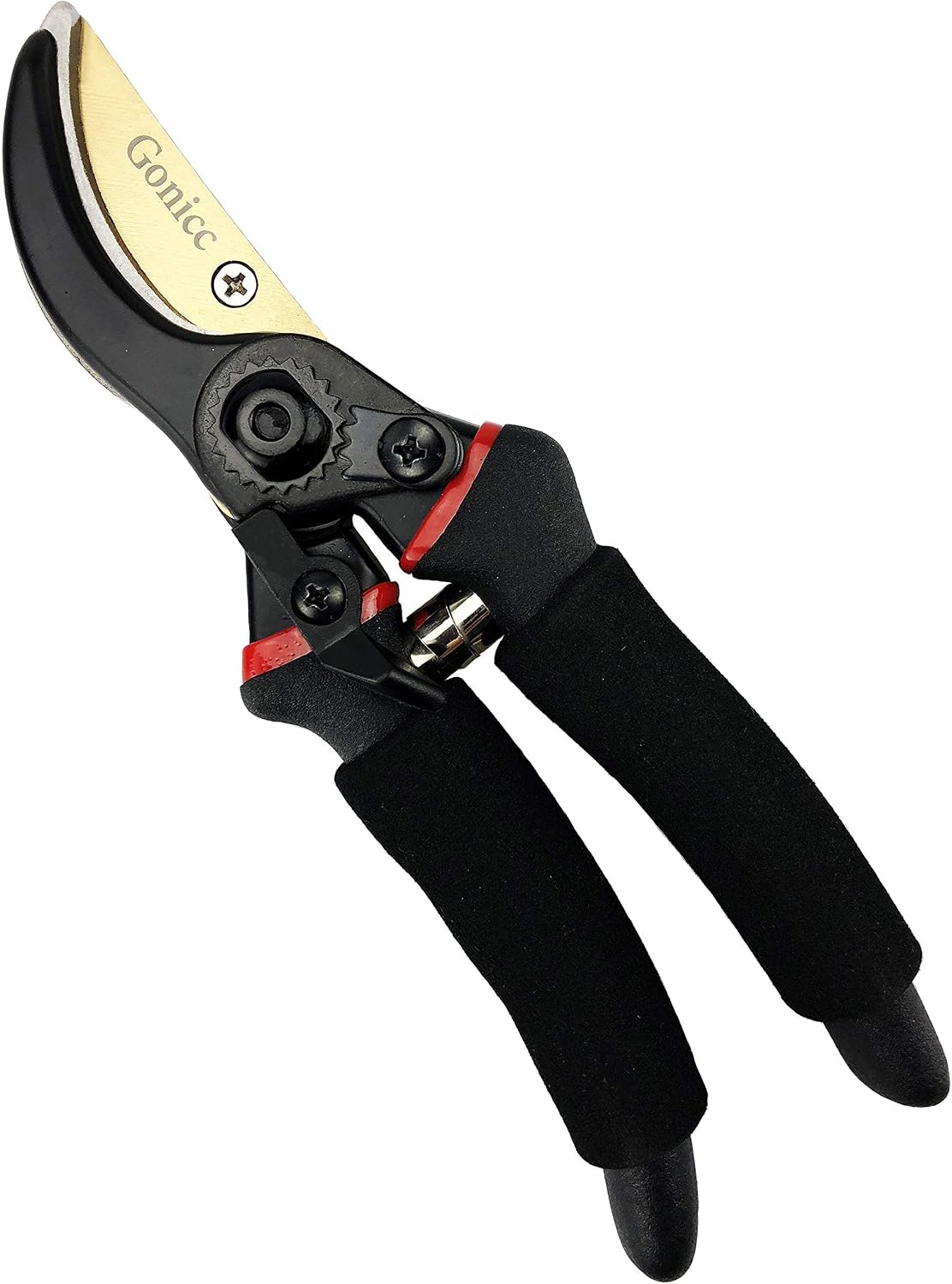 gonicc 8" Professional Premium Bypass Titanium Pruning Shears(GPPS-1003) | Titanium coated SK5 steel blade, Ergonomic non-slip handle, Sap groove anti-stick design, Cuts up to 3/4" branches