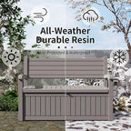 DRATO 75 Gallon Storage Bench Deck Box Outdoor Indoor,Lockable Durable All-Weather Seating with Hidden Storage,Deck Storage for Garden, Pool, Patio