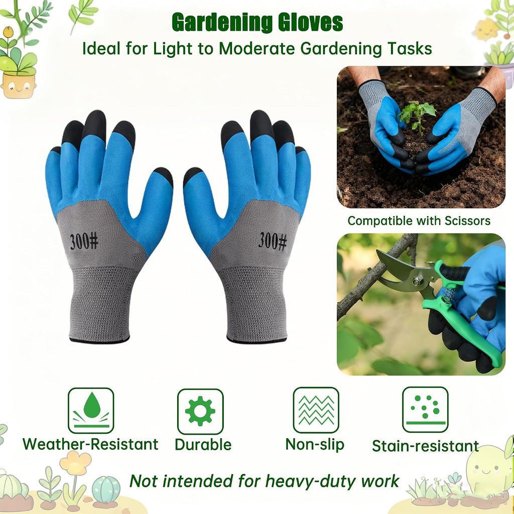 5-Piece Garden Pruning Shears Set with Gloves & Storage Bag, Stainless Steel Gardening Scissors Kit, Sharp Non-Slip Clippers for Trimming Flowers, Herbs, Small Branches