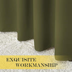 NICETOWN Blackout Curtains & Drapes - Privacy Thermal Efficiency Backdrop Curtains for Bedroom Room Divider Living Room Patio Sliding Glass Door, Wide 80 x Long 144 inch, Olive Green, 1 Panel