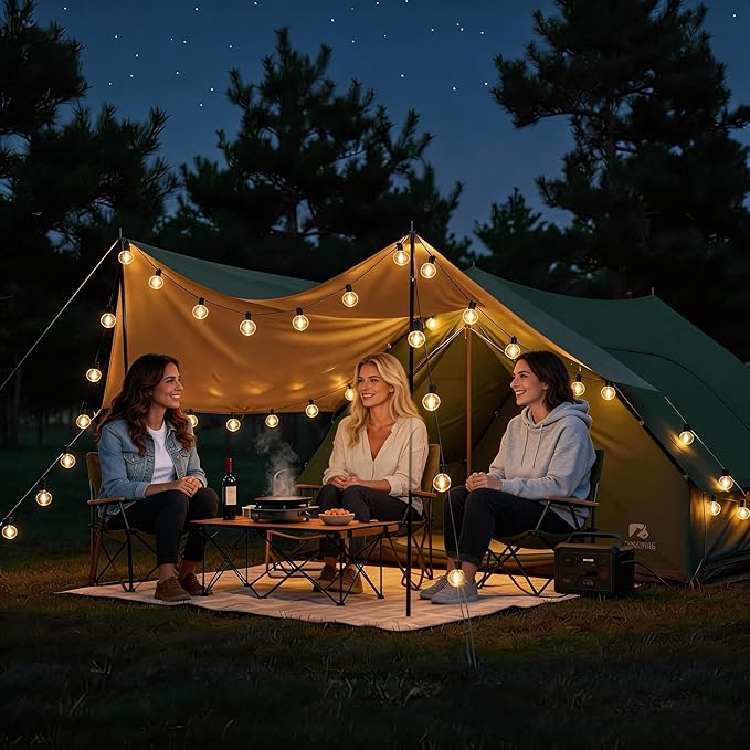 RTTY Classic Series Outdoor String Lights 50 FT Globe LED Patio Lights with G40 Plastic Bulbs,Waterproof Shatterproof Dimmable Connectable Hanging for Backyard Porch Balcony Party Cafe Deck Decor