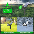 T-SUN Solar Spotlight LED Outdoor Wall Light, IP65 Waterproof, Auto-on at Night/Auto-Off by Day, 180°Angle Adjustable for Tree, Patio, Yard, Garden, Driveway, Stairs, Pool Area (Green)