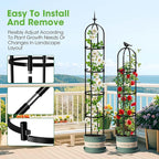 2026 Updated Garden Obelisk Trellis for Climbing Plants Outdoor, 76inch Tomato Cage, Rose, Flowers, Grape, Pea, Cucumber Trellis, Rustproof Plastic Coated Metal Plant Support Trellis for Potted Plants