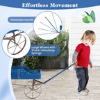 goplus wagon planter, decorative wooden garden planter with showing dimensions