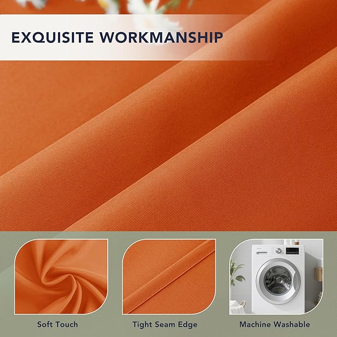 Outdoor Curtains for Patio Waterproof - 6 Panels Privacy Weatherproof Outside Curtains with Grommets for Pergola, Gazebo, Porch, Cabana, Balcony, 54 x 108 Inch, Mecca Orange