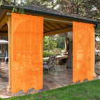 SpaceDresser Waterproof Outdoor Sheer Curtains for Patio - 2 Panels Rod Pocket Indoor Voile Sheer Curtain for Living Room,52W x 84L inch, Orange