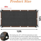 QLOFEI Shade Cloth for Garden, 90% Sunblock Neting Cover with Grommets, Sun Shade Cloth for Patio Kennel Chicken Coop Pergola Greenhouse Plants Cover Mesh Tarp, 12x16 FT