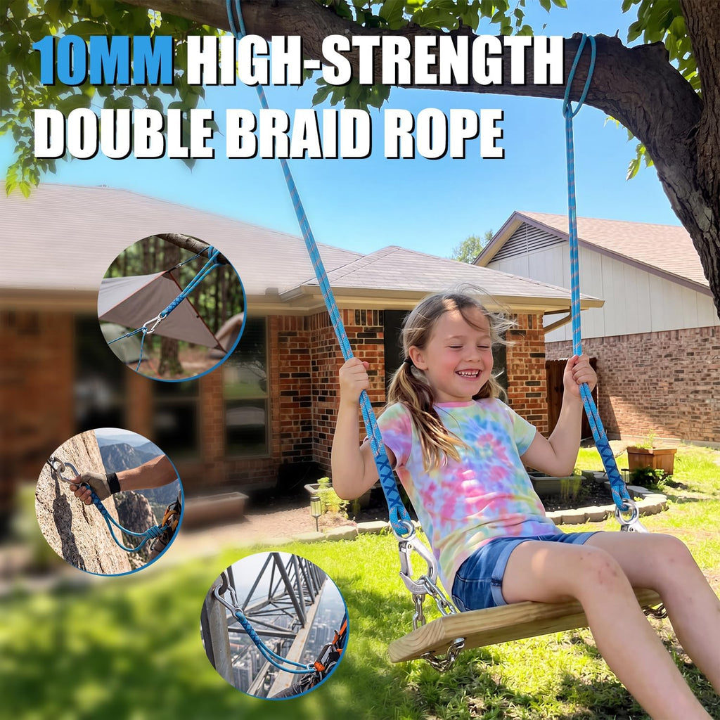 2 Pack Tree Swing Straps Hanging Kit with Stainless Steel Buckle | 3FT Heavy Duty 2000lb Capacity Hammock Straps, Adjustable Rope Straps for Tire Swing, Porch Swing, Camping & Playground