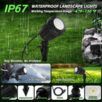 Spotlight Outdoor – 120V Plug-In, 6500K Cool White LED Landscape Lighting with RGB Purple 4 Color Lenses for Yard, Garden, Lawn & Tree Decor on Holidays&Everyday, IP67 Waterproof (2 Pack,Black)