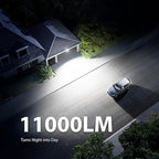 Onforu 100W LED Motion Sensor Outdoor Lights, Dusk to Dawn Flood Light Outdoor Motion Sensor, Hardwired Security Lights Floodlights Outside 11000LM 6500K Daylight IP65 Waterproof (Black)