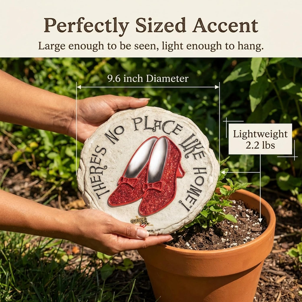 Spoontiques Ruby Slippers Stepping Stone - Wizard of Oz Decorative Garden Stone for Yard, Patio, Garden or Walkway - Outdoor or Indoor Home Decor